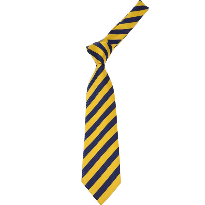 Geotae Zerun New Classic Men's Striped Silk Tie Necktie (Royal blue/Yellow) - Image 5